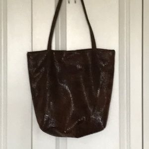 Carlos Falchi brown animal skin bag